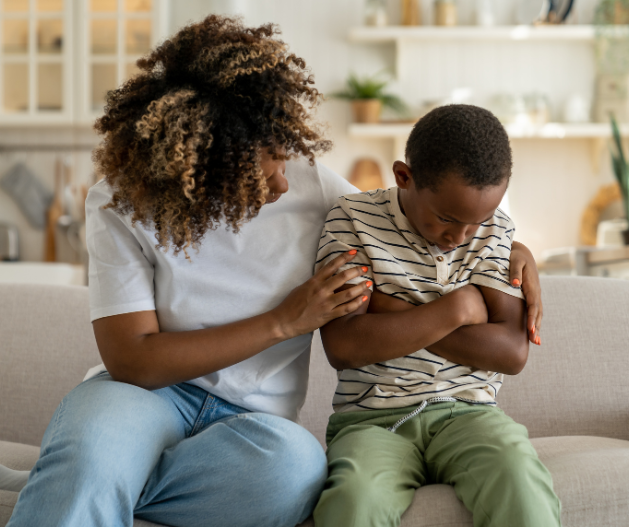 Parent and child doing homework together placeholder